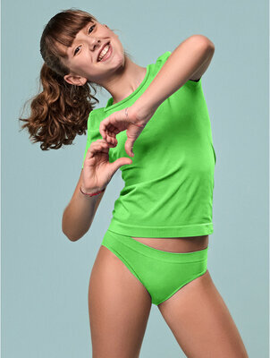 Kalhotky dívčí klasické verde fluo, Verde fluo - 1